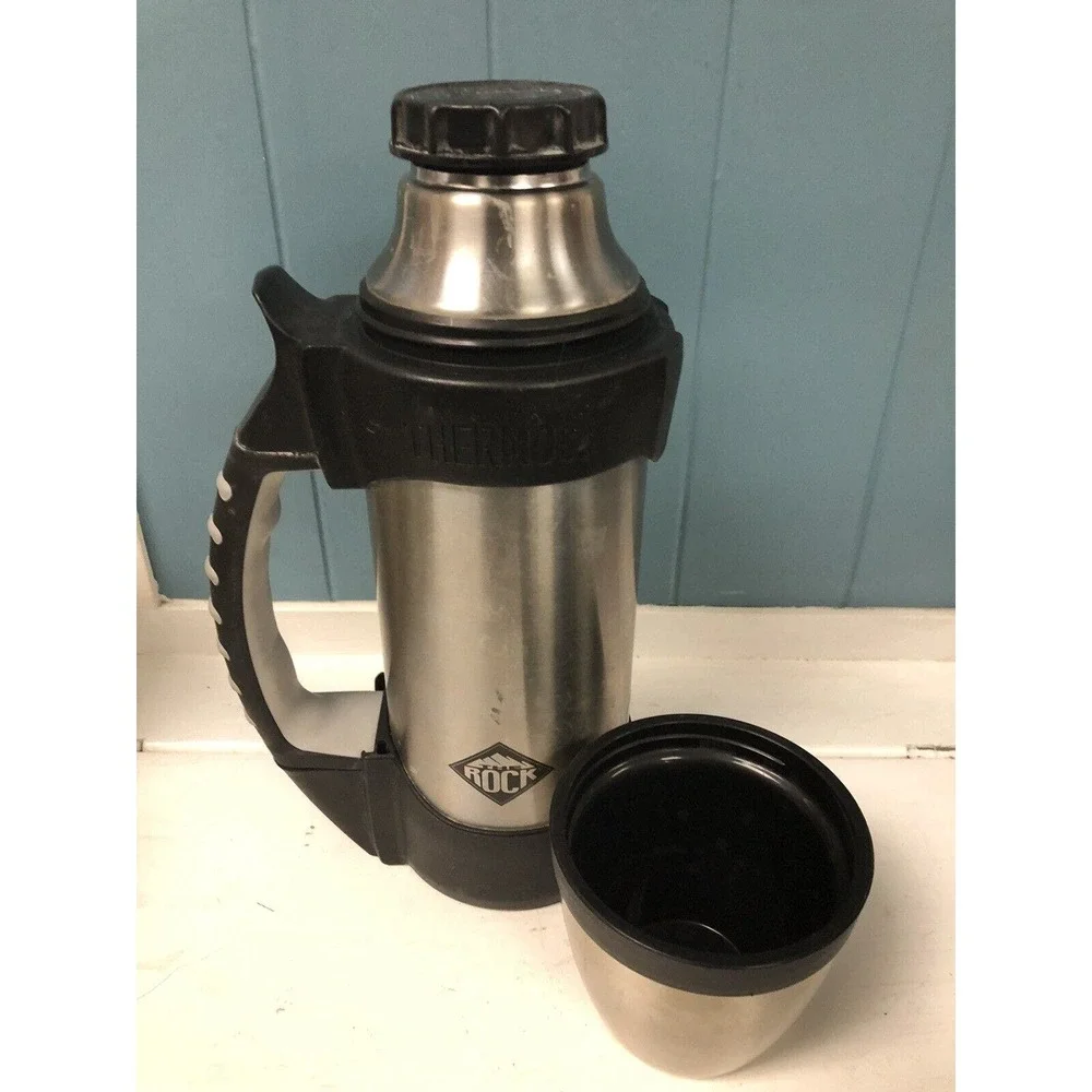 Stainless Steel‎ Rock Thermos Hot Cold Handle Large Lunch 1.1 Quart Coffee